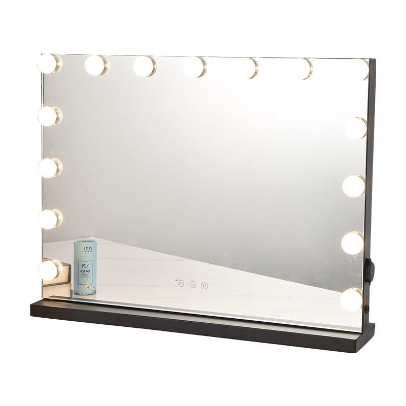 Vanity Mirror Desktop Tabletop Square With Bulb