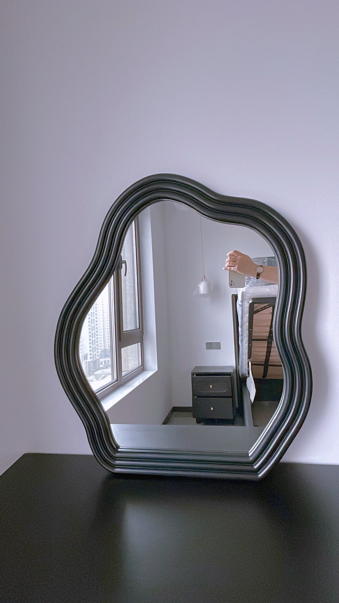 Wavy Shaped Hanging Wall Vanity Mirror