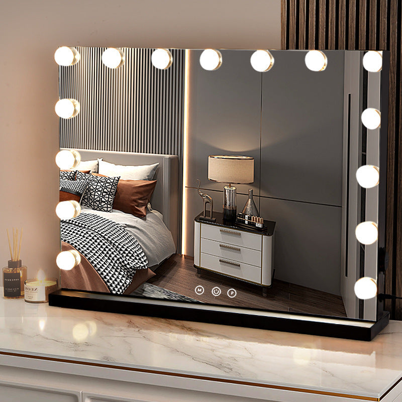 Vanity Mirror Desktop Tabletop Square With Bulb