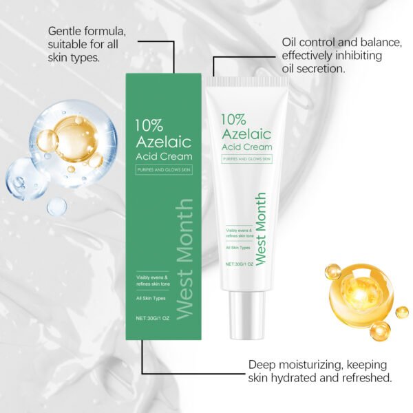 WEST MONTH Azelaic Acid Essence Cream Care Moisturizing And Nourishing Facial Oil Control Hydrating Mild Refreshing Cream - Image 3