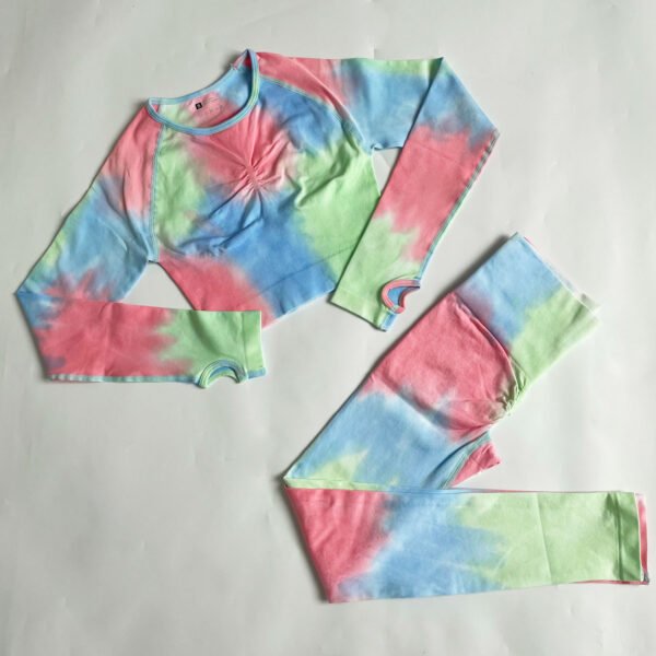 Seamless Knitted Tie-dye Gradient Quick-drying Sports Gym Suit - Image 6