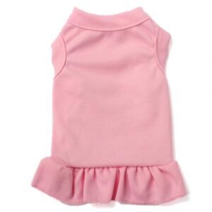 Solid Color Cotton Ruffle Dress Pet Clothes - Image 3
