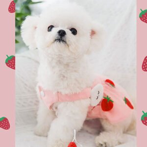 Strawberry Princess Dress For Dog Thin Sweet - Image 3