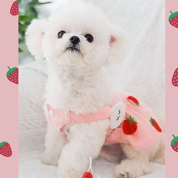 Strawberry Princess Dress For Dog Thin Sweet - Image 3