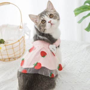 Strawberry Princess Dress For Dog Thin Sweet - Image 4