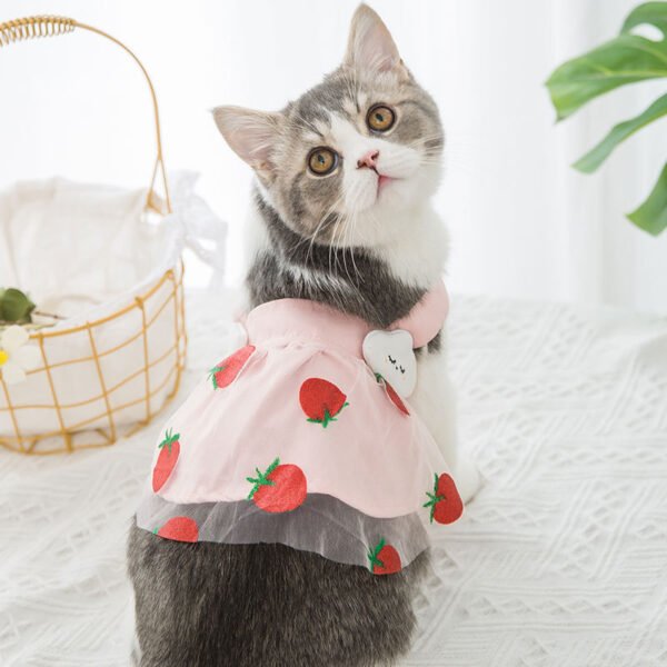 Strawberry Princess Dress For Dog Thin Sweet - Image 4