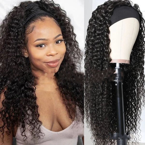 Wig Female Middle Point Small Wavy Long Curly Hair Turban Hair Band Wig - Image 2