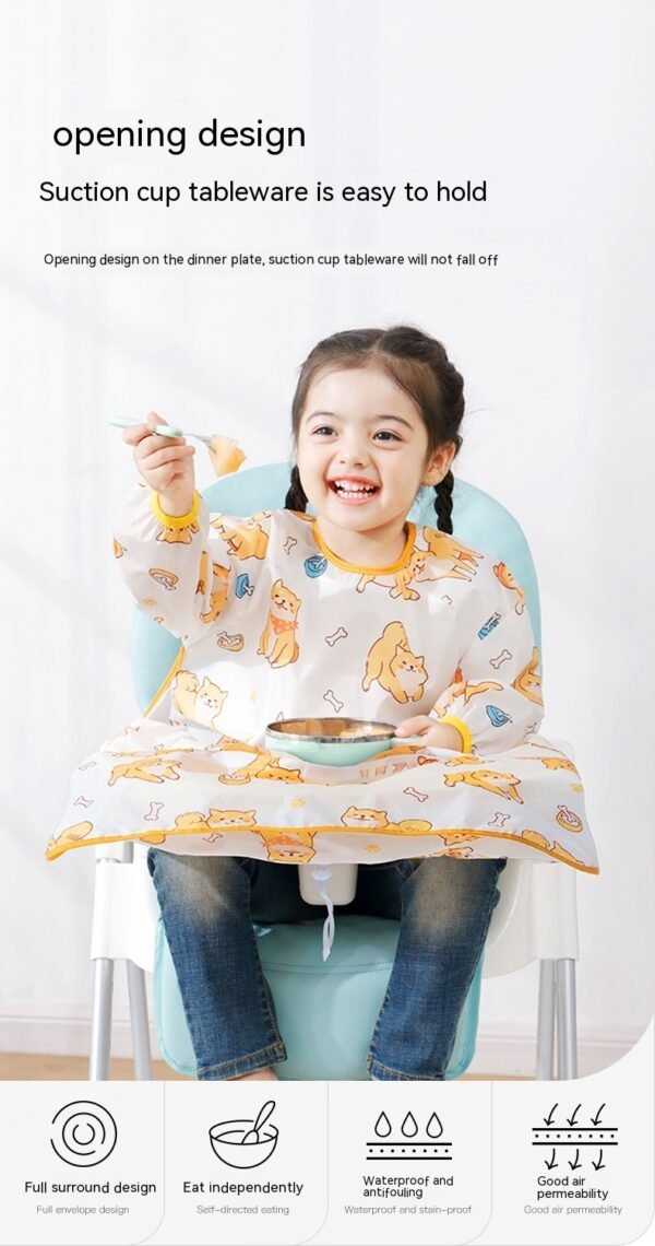 Dining Chair Overclothes Baby Eating Bib Water And Dirt Resistant Baby Food Apron Detachable - Image 8