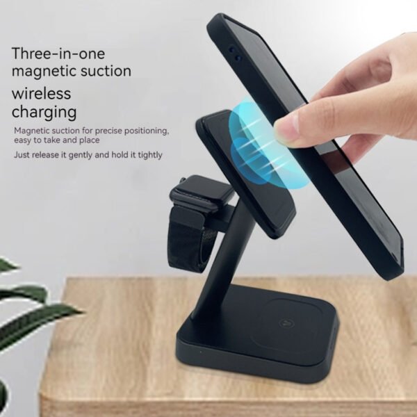 Mobile Phone Vertical Wireless Charger Watch Wireless Charger Mobile Phone Wireless Three-in-one Charger - Image 7