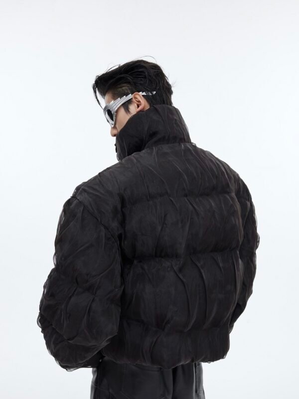 Niche Pleated Texture Thicken Cotton Clothes Coat Men - Image 3
