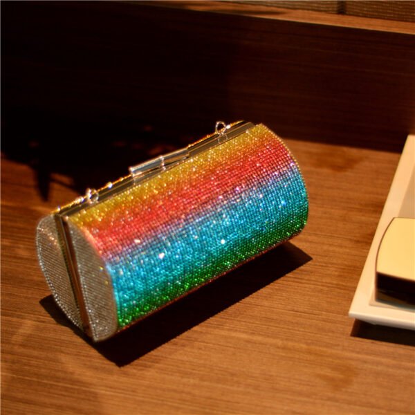 Rainbow Gradient Diamond Luxury Women Party Clutch Bag Purses and Handbags Evening Bag Ladies Shoulder Chain Bag Banquet Bag - Image 10