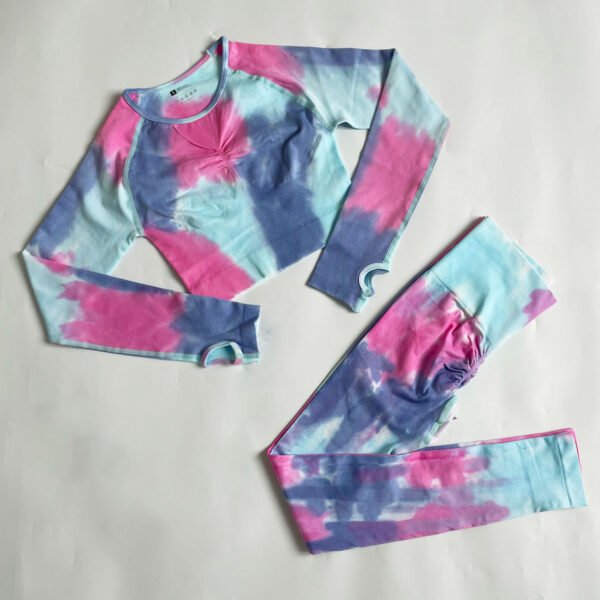 Seamless Knitted Tie-dye Gradient Quick-drying Sports Gym Suit - Image 5