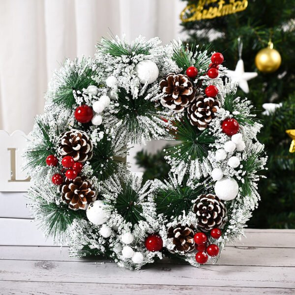 Handmade Simulation Of Christmas Wreath Hanging On The Door - Image 3