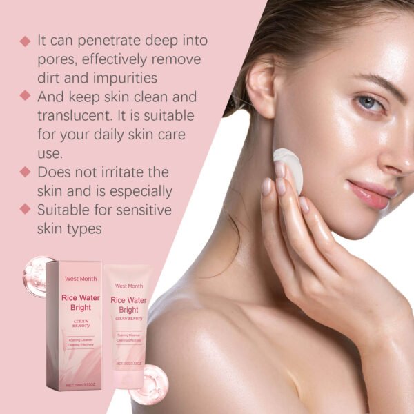 WEST MONTH Rice Facial Cleanser Nourishing Moisturizing Cleaning - Image 4