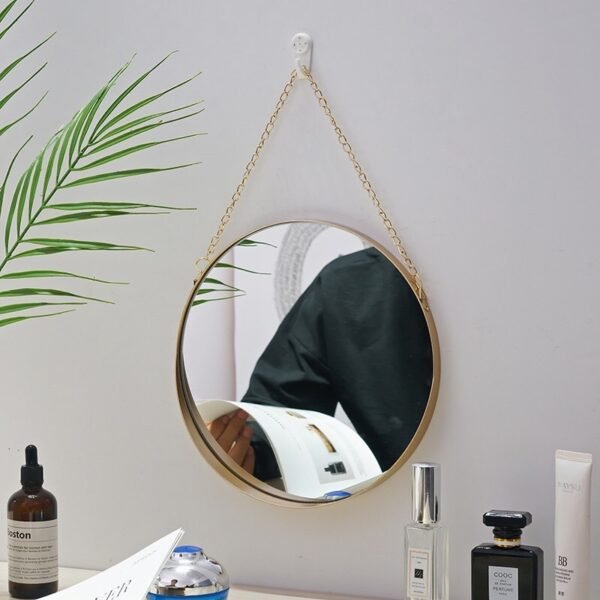 Metal wrought iron bathroom wall mirror - Image 2