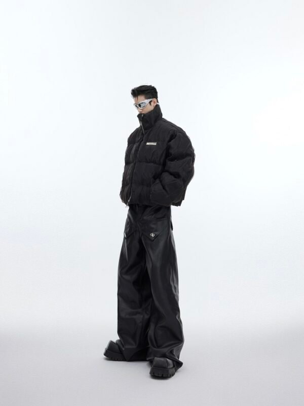 Niche Pleated Texture Thicken Cotton Clothes Coat Men - Image 4