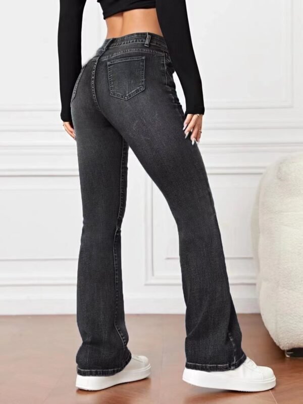 Denim High Waist Loose And Slimming Bootcut Trousers - Image 10