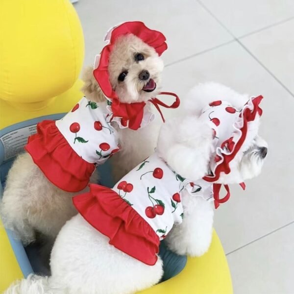 New Puppy Cute Cherry Swimsuit Dress - Image 6