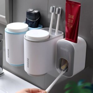 Wall Mounted Automatic Toothpaste Holder Bathroom Accessories Set Dispenser - Image 3