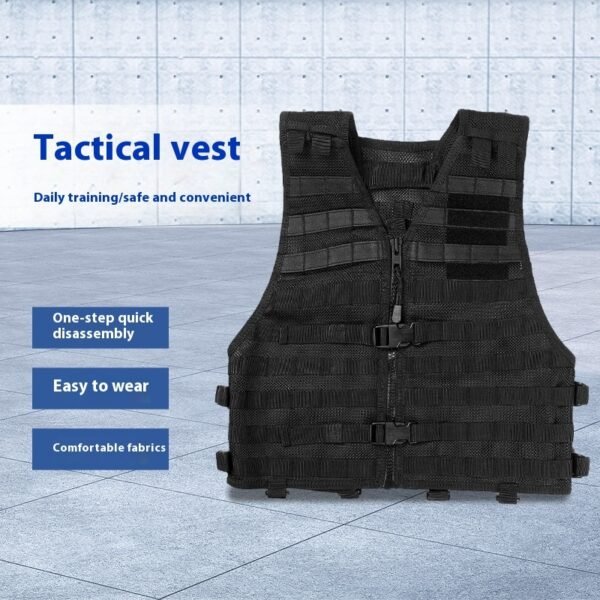 Pure Black Protective Outdoor Tactics Vest - Image 2