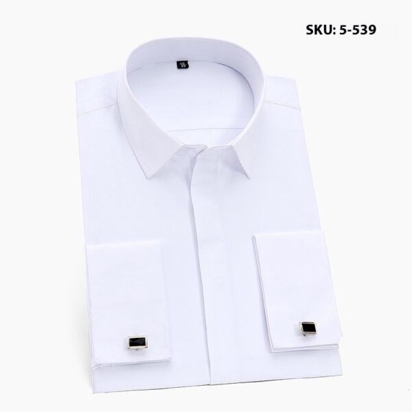 Men's Long Sleeve Non-ironing Slim Fit White Shirt - Image 7