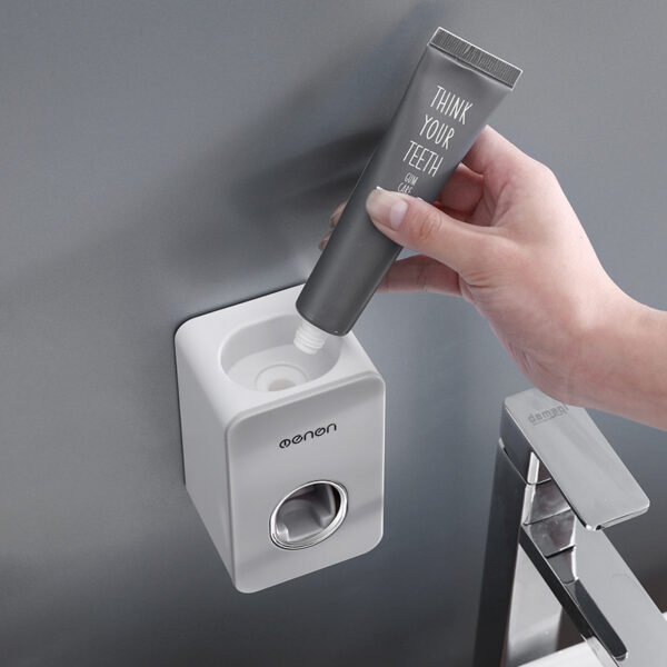 Automatic toothpaste set wall hanging punch-free toothpaste toothbrush rack toothpaste rack - Image 2