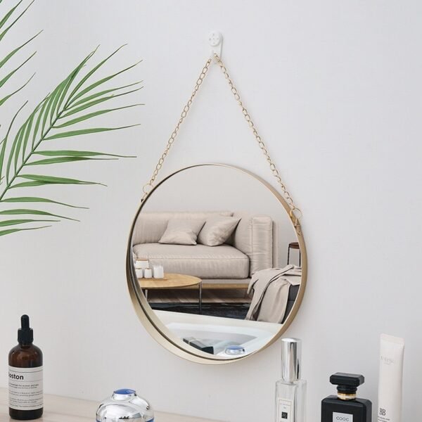 Metal wrought iron bathroom wall mirror - Image 3