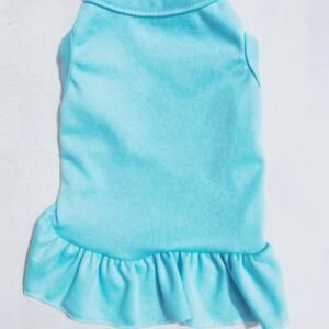 Solid Color Cotton Ruffle Dress Pet Clothes - Image 7