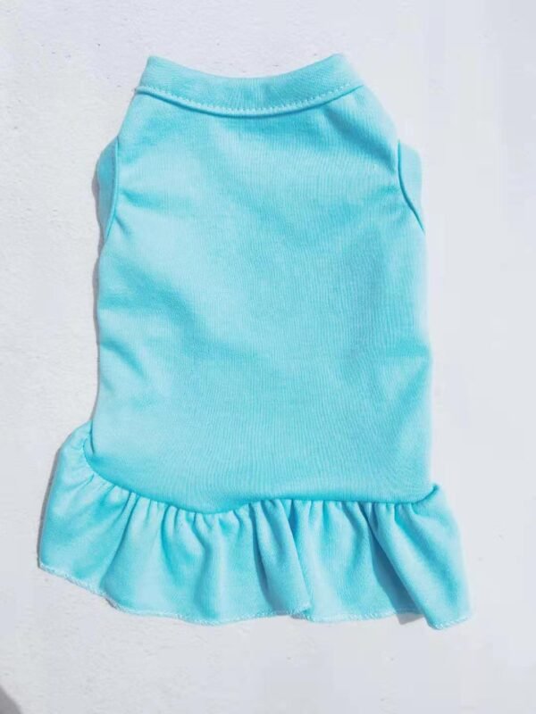 Solid Color Cotton Ruffle Dress Pet Clothes - Image 7