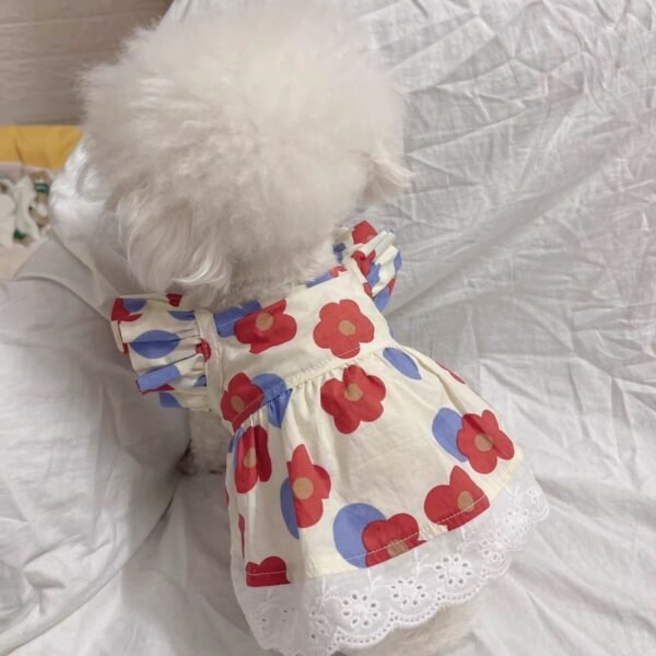 Dog Cat Floral Dress Pet Clothes - Image 3