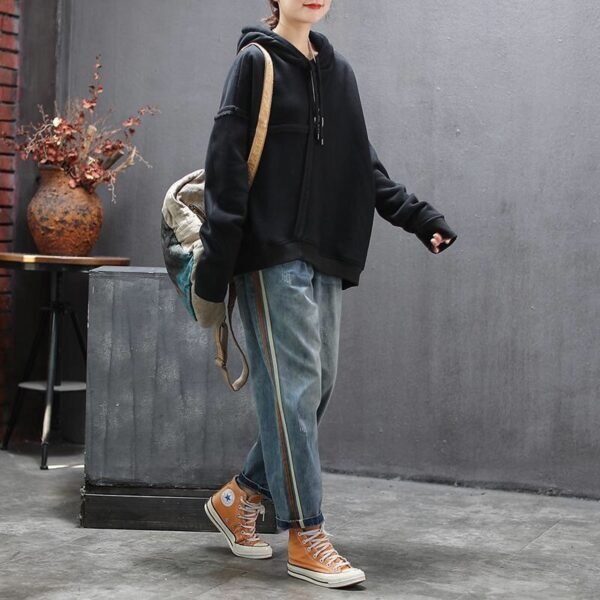 Artsy Side Striped Patchwork Jeans - Image 3