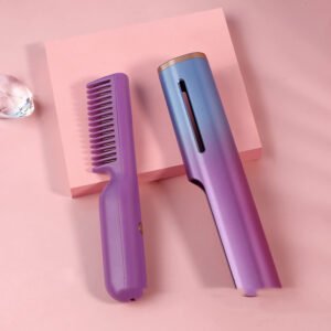 Wireless Charging Straight Hair USB Negative Ion Heating Comb - Image 7