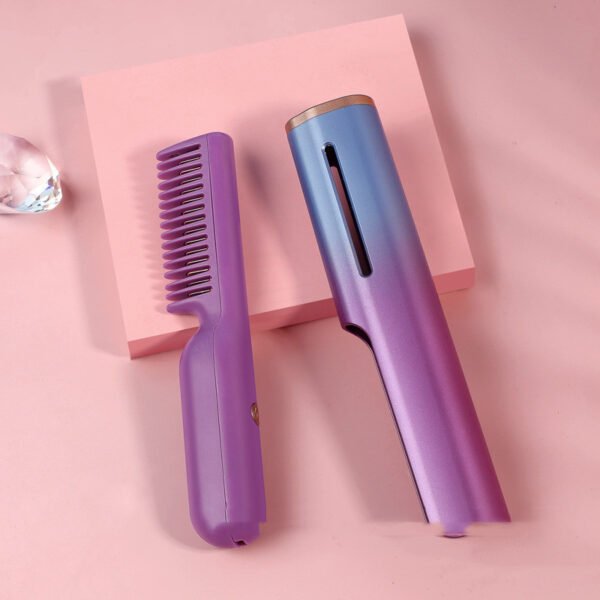 Wireless Charging Straight Hair USB Negative Ion Heating Comb - Image 7