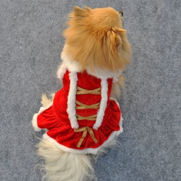Pet Clothing New Year And Christmas Classic Red Skirt - Image 5