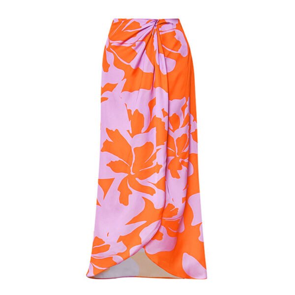 Oblique Shoulder Flower One-piece Swimsuit Suit Skirt Women's Swimsuit - Image 8