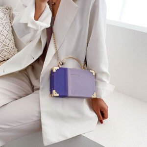 Handle Box Design Ladies Party Clutch Bag Purses - Image 4