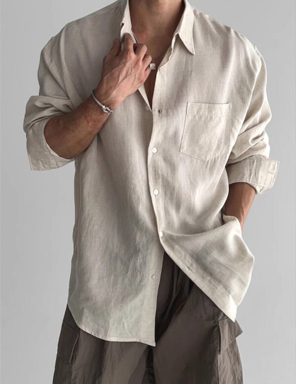 Pocket Design Work Clothes Shirt Coat - Image 6