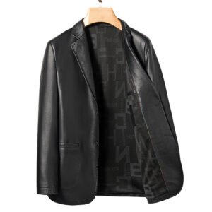Spring Business Casual Men's Leather Coat - Image 2