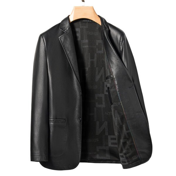 Spring Business Casual Men's Leather Coat - Image 2