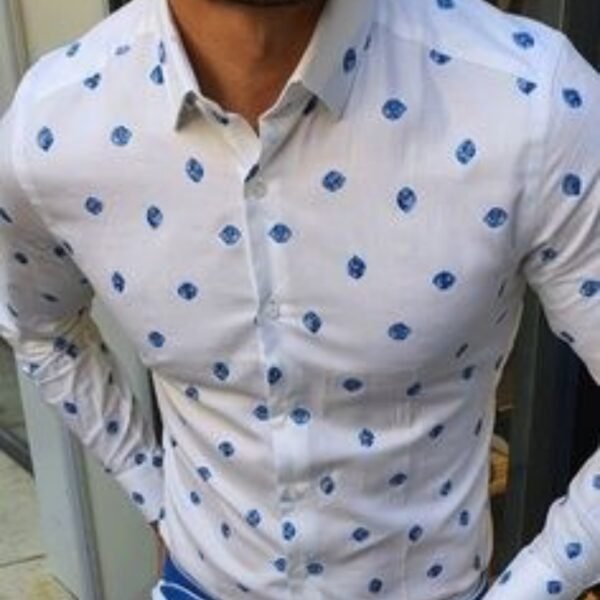 Men's Casual 3D Printed Loose Long Sleeves Lapel Shirt