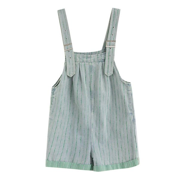 Fashion Striped Denim Straps Shorts - Image 5