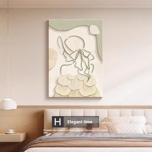 Decorative Painting Cream Style Abstract Line Character Mural - Image 9