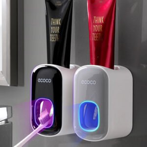 Wall Mounted Automatic Toothpaste Holder Bathroom Accessories Set Dispenser - Image 2