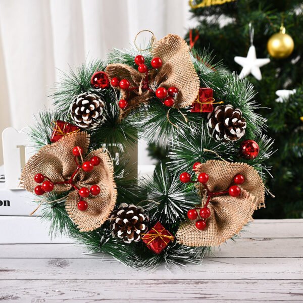 Handmade Simulation Of Christmas Wreath Hanging On The Door - Image 2