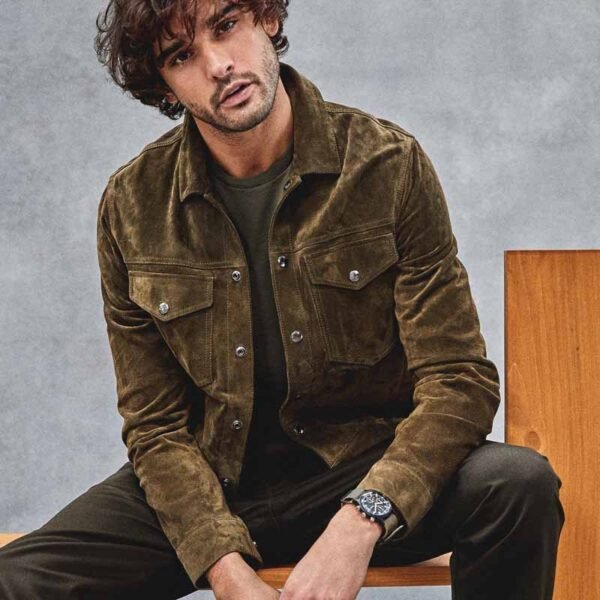 Men's Fashionable Suede American Retro Coat - Image 2