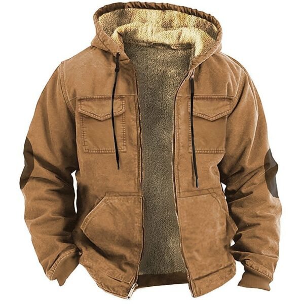 Fleece-lined Thick Ethnic Style Double-pocket Double-layer Thick Velvet Cotton-padded Jacket - Image 4