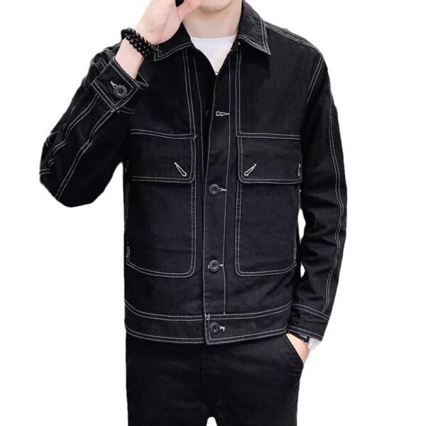 Workwear Loose Trendy Denim Men's Jacket - Image 5