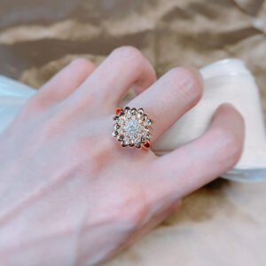 SUNFLOWER Ring With Zircon Sunflower