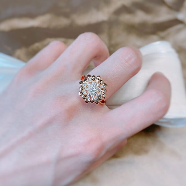 SUNFLOWER Ring With Zircon Sunflower