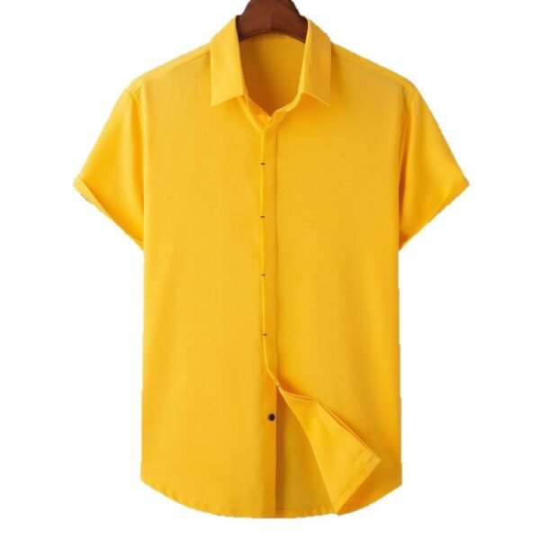 Men's Short Sleeve Loose Solid Color Shirt - Image 5